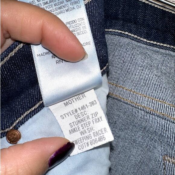 MOTHER Stunner Zip Ankle Step Fray Wash Sweeping Racer Skinny Jeans Size 24 - Picture 14 of 14